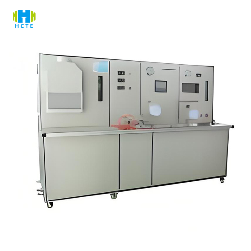 Left view of the comprehensive test bench for wall-mounted boiler parts